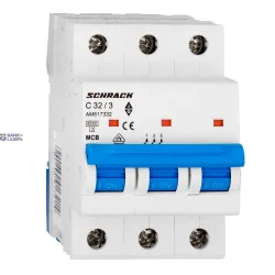 SCHRACK AM617332-- — Miniature Circuit Breaker AMPARO 6kA, C 32A, 3P SCHRACK AM617332-- — Miniature Circuit Breaker AMPARO 6kA, C 32A, 3P