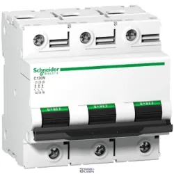 Schneider Electric A9N18389 — automātslēdzis Acti9 C120N, 3P, 125 A, D Curve, 10000 A, 375 V DC