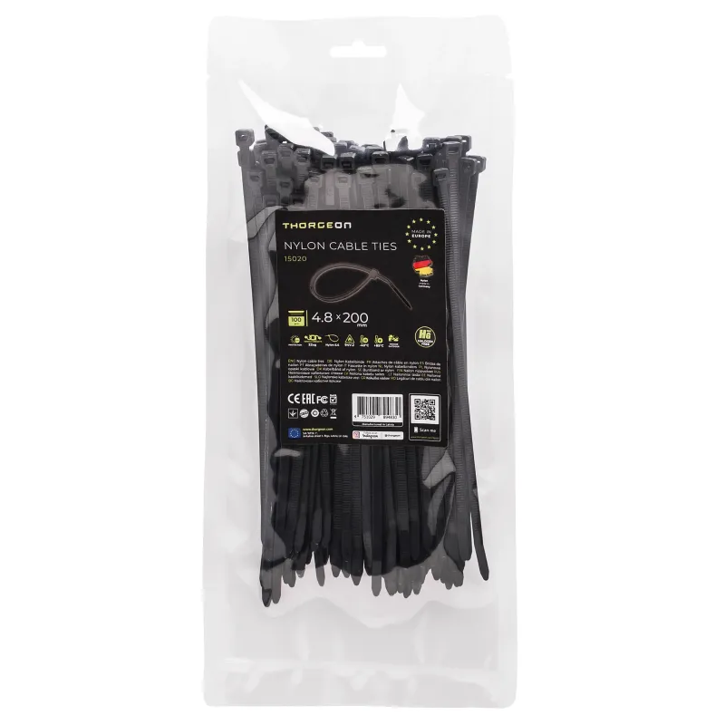 THORGEON Ties 4.6x200 Black (100 pcs) 15020