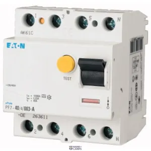 EATON 102931 — PF7-100/4/03-A Residual current circuit breaker (RCCB), 100A, 4p, 300mA, type A