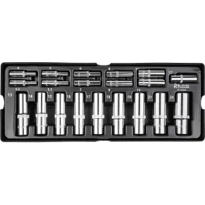 Pagarinātu socket set 1/4- 1/2, 4-24 mm Pagarinātu socket set 1/4- 1/2, 4-24 mm