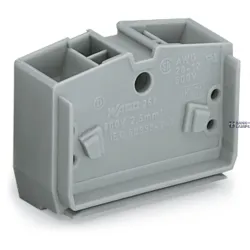 WAGO 264-351 — Center Terminal Block 4-Conductor, 1-Pole, 2.5 mm², Gray WAGO 264-351 — Center Terminal Block 4-Conductor, 1-Pole, 2.5 mm², Gray