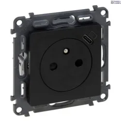 Legrand 756336 — Socket Outlet with USB-C Charger 2P+T, Black