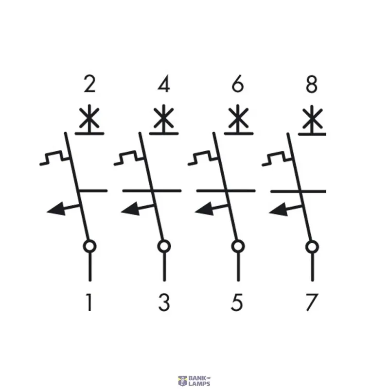 SCHRACK Miniature Circuit Breaker BMS6 B, 63A, 4P, 6kA BM618463--