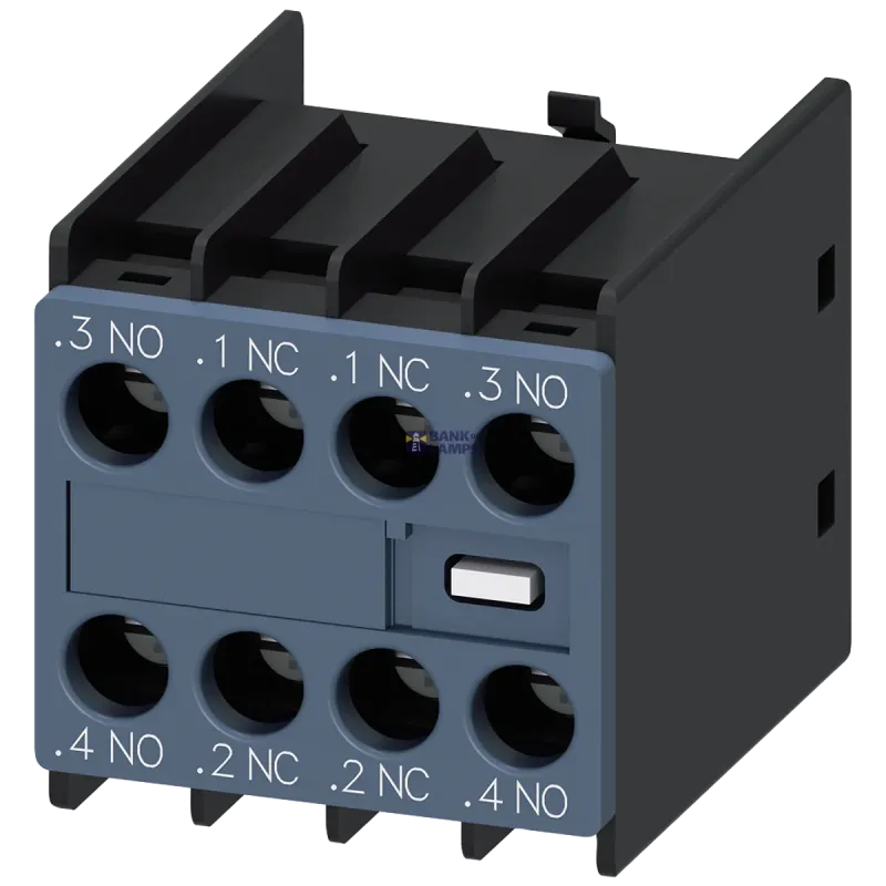Siemens auxiliary switch, on the front, 2 NO + 2 NC, .3/.4, .1/.2 3RH2911-1FA22