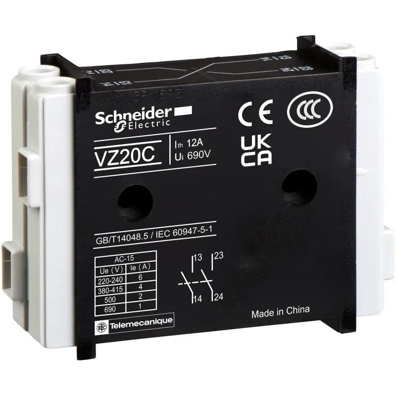 Schneider Electric Auxiliary Contact Block TeSys mini-vario, 1NC, IP20, 12A VZ7