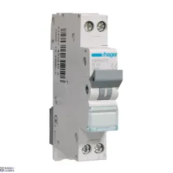 Hager MHN510 — автоматический выключатель 1P+N, 4.5 kA B-10 A, 1M