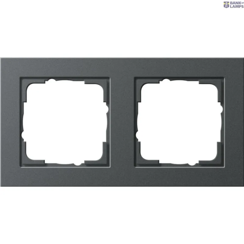 Gira Cover Frame E2 Anthracite 2-Gang, Halogen-Free 021223