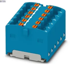 Phoenix Contact 3002763 — Distribution Block PTFIX 12X1.5 BU, 17.5A, Blue, Push-In Connection, For Snapping Onto A Din Rail Adapter, Direct Mounting With Flange, Free-Hanging Phoenix Contact 3002763 — Distribution Block PTFIX 12X1.5 BU, 17.5A, Blue, Push-In Connection, For Snapping Onto A Din Rail Adapter, Direct Mounting With Flange, Free-Hanging