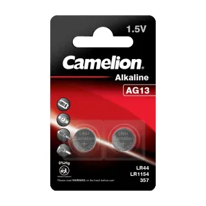 Bez dzīvsudraba mikrošūna, LR44/AG13, 1.5V, CAMELION, 2 gab. Bez dzīvsudraba mikrošūna, LR44/AG13, 1.5V, CAMELION, 2 gab.