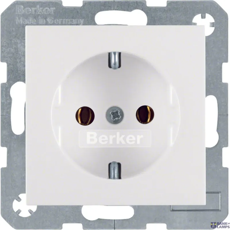 Berker SCHUKO Socket outlet S.1/B.3/B.7, Polar white, matt, Plastic 47431909