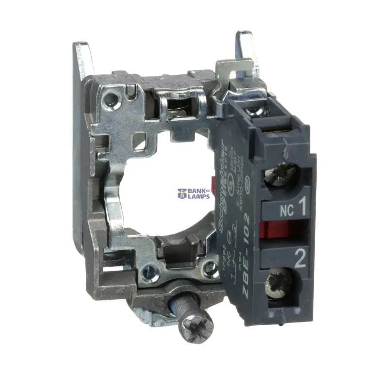 Schneider Electric Push-Button Body with Contact Block Harmony XB4, 3A, 1NC ZB4BZ102