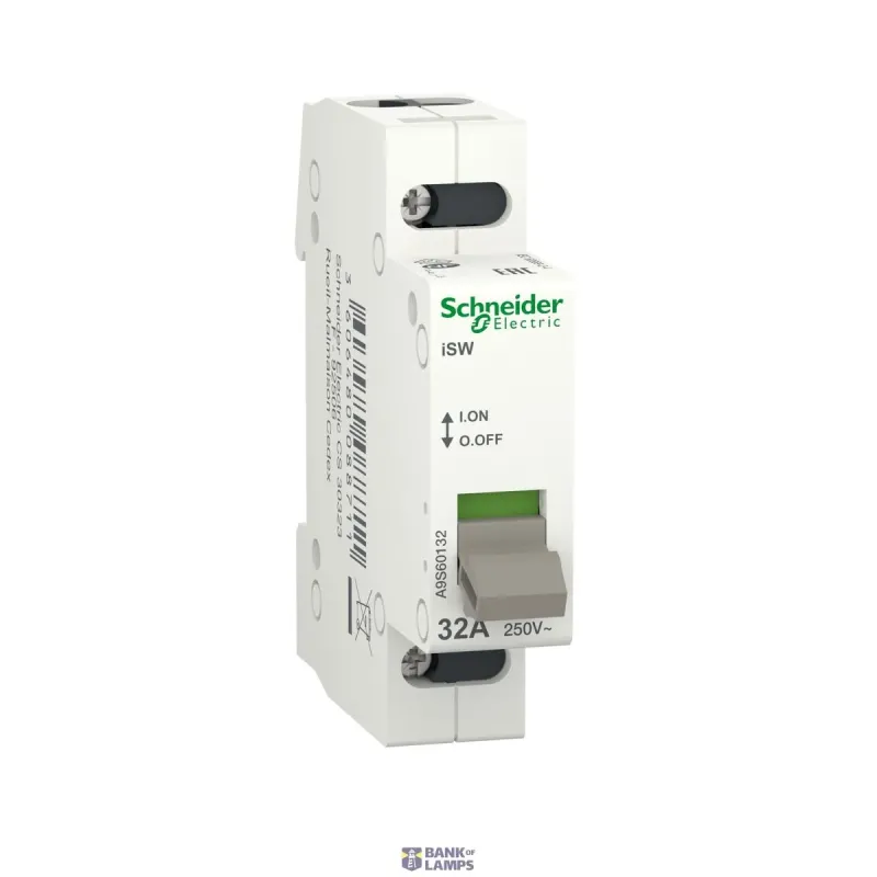 Schneider Electric Switch Disconnector Acti9 iSW, 1P, 32 A, 250 V, IP4, Grey A9S60132
