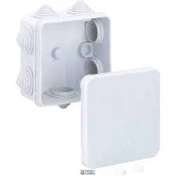 Spelsberg 32298001 — Junction Box HP 80-L, Max. Conductor 2,5 mm², 400 V AC, IP55, IK07, 85 × 85 × 42 mm, Grey, Stepped Nipple M20
