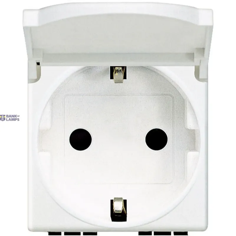 BTicino Socket Outlet 16A, 2P+E, 2 Modules, 250 V AC, German N4141PW