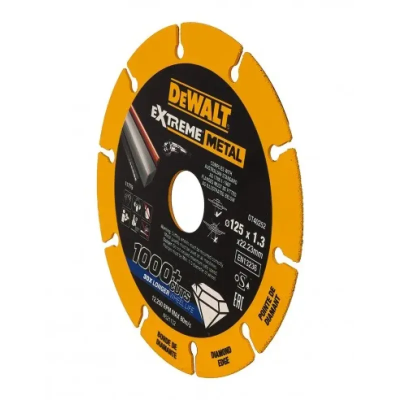 DeWalt 125 x 22.23 x 1.3mm Extreme Metal Diamond Disc DE40252-QZ DT40252-QZ