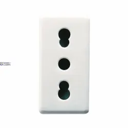 GEWISS GW20203 — ITALIAN STANDARD SOCKET-OUTLET 250V ac, 2p+e 16a Dual Amperage, P11-p17, 1 Module, System White