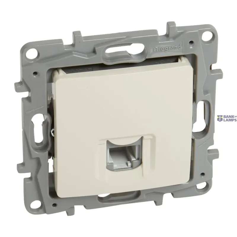 Legrand Telephone Socket Ivory, IP20, Width 75.8mm, Height 75.8mm 764669