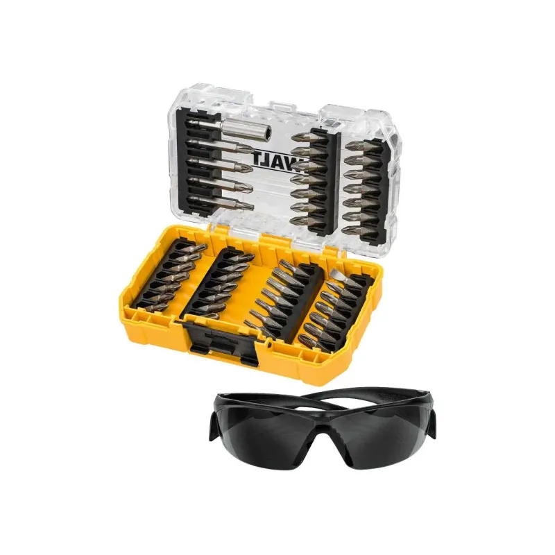 DeWalt Screwdriver Bit Set Safety Glasses Tough Case 47pc DT70703-QZ