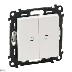 Legrand 752128 — 2-Gang 1-Way Switch Valena Life 250 V, White, 10AX, 10 A, Illuminated
