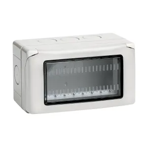 BTicino 27504 — Surface-Mounted Housing Classia IP55, 4 Modules, 4 Units, Grey, 132×87.2×62.4mm
