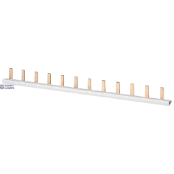 Siemens 5ST3738 — Pin busbar touch-safe, 10 mm2 3-phase, 214 mm long can be cut, with end caps