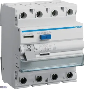 Hager CGA463D — Differential Switch 4P, 63 A, 500 mA, type A Hager CGA463D — Differential Switch 4P, 63 A, 500 mA, type A