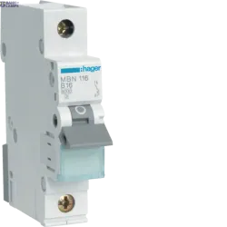 Hager MBN116 — автоматический выключатель 1P, 6 kA B-16 A, 1M