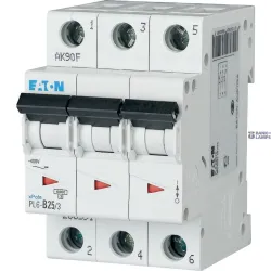 EATON 286603 — PL6-C25/3 Miniature circuit breaker (MCB), 25 A, 3p, characteristic: C