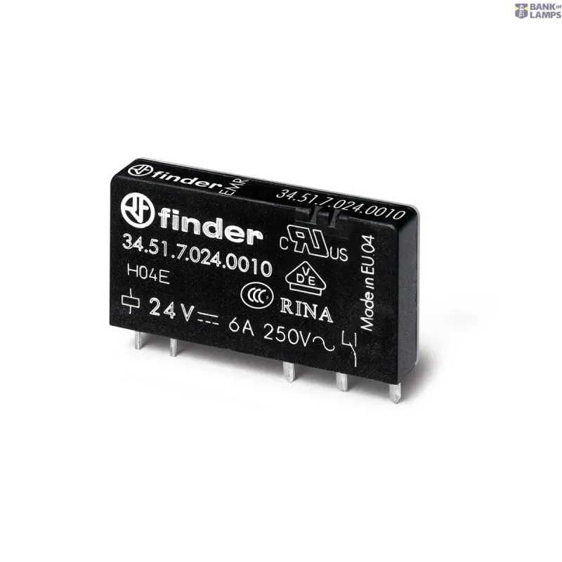 FINDER Electromechanical Relay Ultra-Slim PCB, 1CO, 6A, 12VDC 345170120010