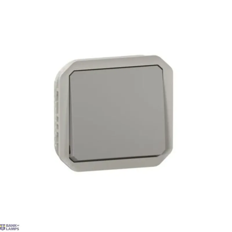 Legrand Two-Way Switch Plexo 1-Gang, Grey, 10 A, 250 V, IP55, IK08 069511L