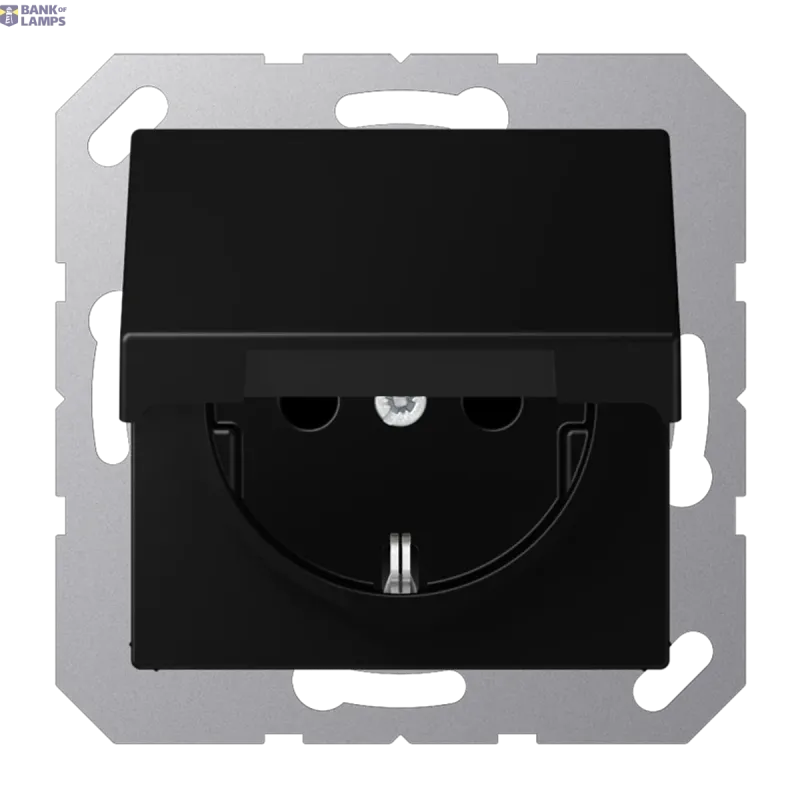 Jung SCHUKO Socket A, 16 A, 250 V, Safety Plus, Hinged Lid A1520BFKIKLSWM