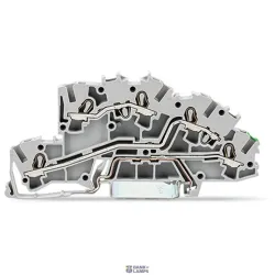 WAGO 2003-7645 — Multilevel Installation Terminal Block 2.5 mm², Push-In Cage Clamp®, Gray, L/L/PE