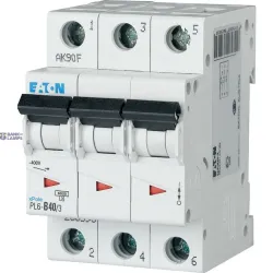 EATON 286605 — PL6-C40/3 Miniature circuit breaker (MCB), 40 A, 3p, characteristic: C