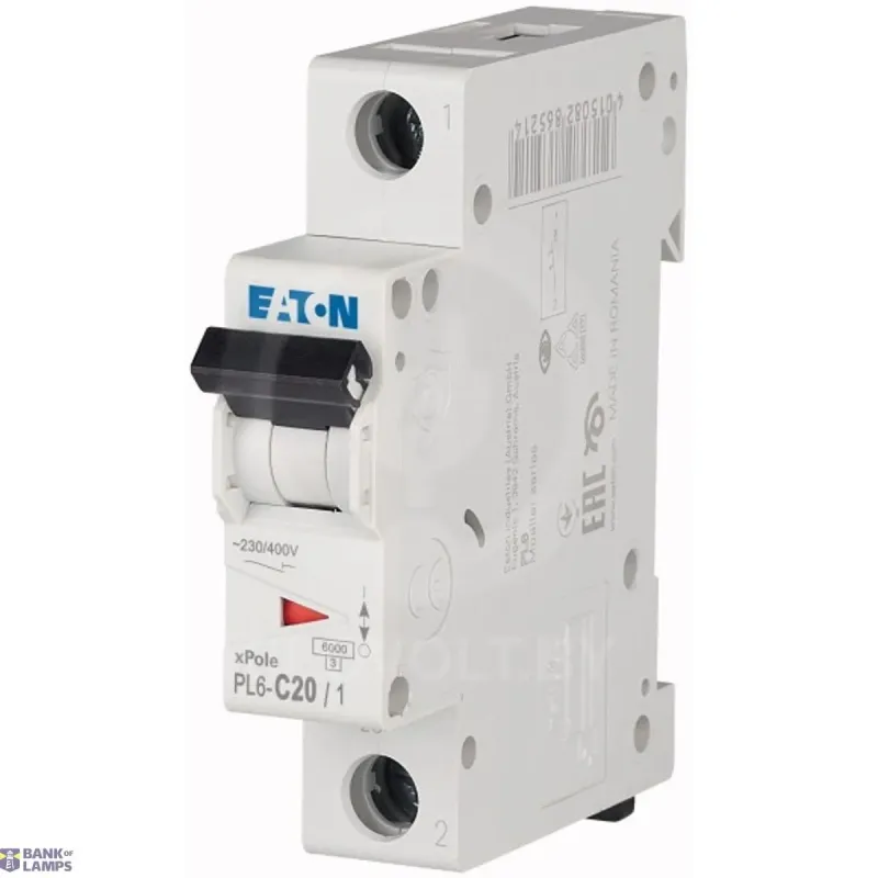 EATON PL6-C20/1 Miniature circuit breaker (MCB), 20 A, 1p 286534