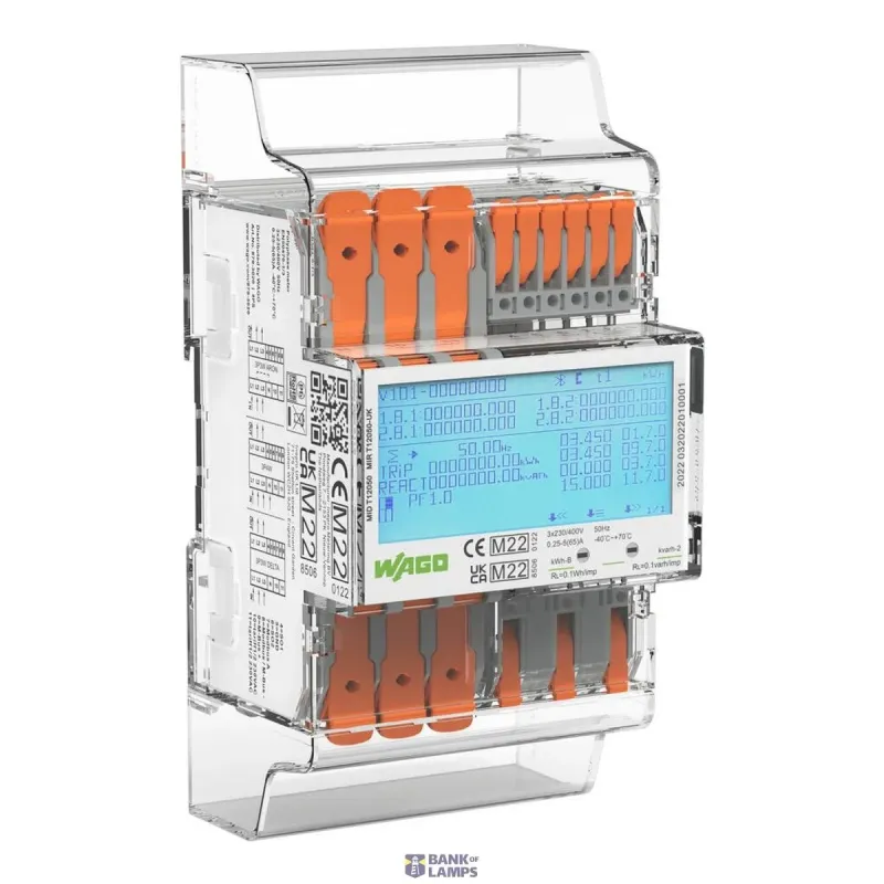 WAGO Energy Meter (Mid) 3x230/400V, 65 A, 2 x S0 Interface, 4PS 879-3020