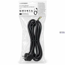 THORGEON 19032 — SCHUKO Plug Cable 3m, 3×1.0mm², 16A 250V~Max:3680W, IP20 Black THORGEON 19032 — SCHUKO Plug Cable 3m, 3×1.0mm², 16A 250V~Max:3680W, IP20 Black