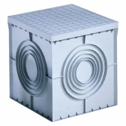 GEWISS DX59401 — Square Acces Chamber 200x200x200 Flat Knockout Base And High Resistance Lid, Grey