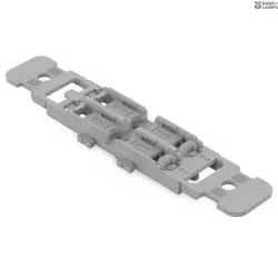 WAGO 221-2512 — Mounting Carrier with Strain Relief 2-Way, For Inline savienojuma klemme with Lever, With Snap-In Mounting Foot, Gray