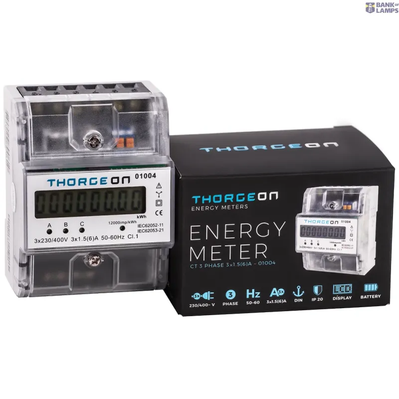 THORGEON 3-Phase CT DIN Energy Meter 6A 01004