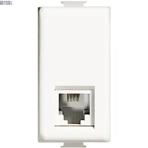 BTicino AM5958/11N — RJ11 Telephone Connector IP20, White, Modular device for domestic switching devices, Straight, RAL 9001 BTicino AM5958/11N — RJ11 Telephone Connector IP20, White, Modular device for domestic switching devices, Straight, RAL 9001