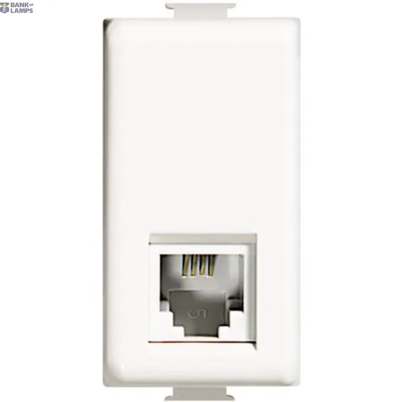 BTicino RJ11 Telephone Connector IP20, White, Modular device for AM5958-11N