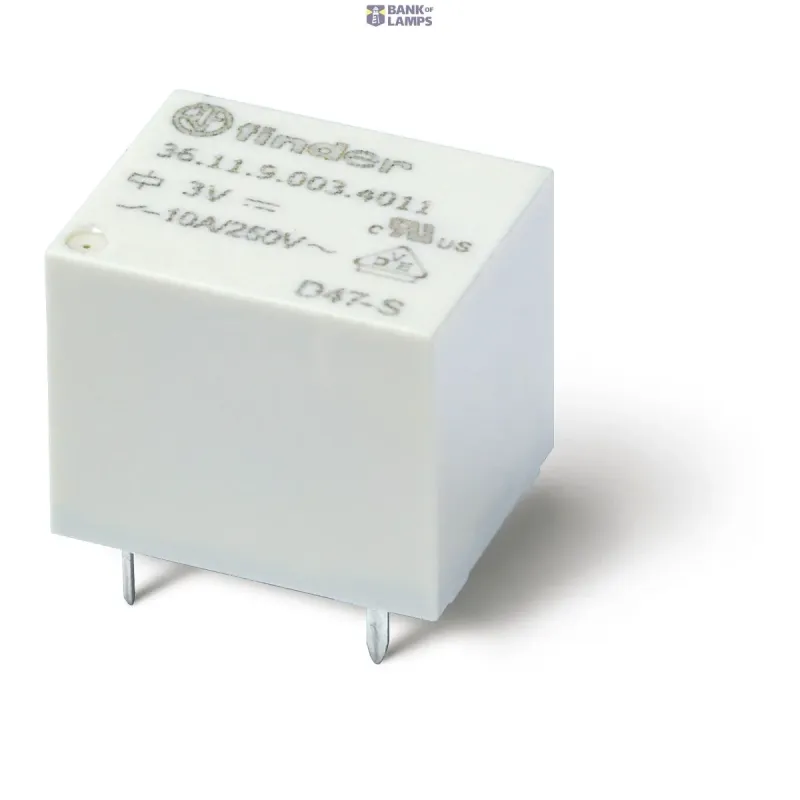 FINDER Miniature Sugar-Cube Relay 1CO, 10A, 24VDC, AgSnO2, wash 361190244011