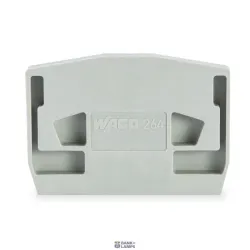 WAGO 264-371 — End Plate For Terminal Blocks with Snap-In Mounting Foot, Light Gray, Gray, 4 mm Thick WAGO 264-371 — End Plate For Terminal Blocks with Snap-In Mounting Foot, Light Gray, Gray, 4 mm Thick