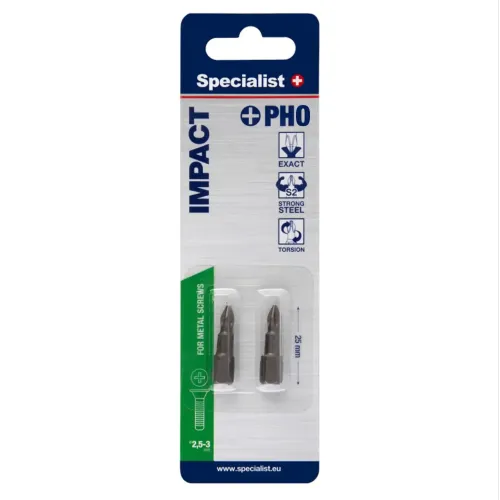 Specialist+ SPECIALIST+ uzgalis PH0, 25 mm, 2 gab. 24-2-049