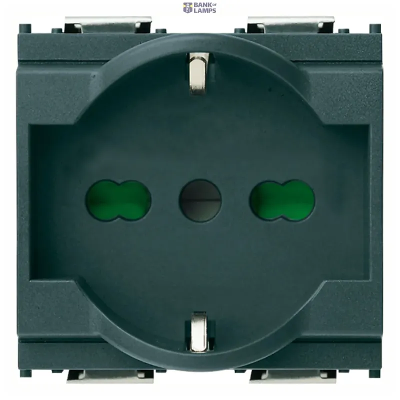 Vimar 2P+E 16A universal outlet grey 16211