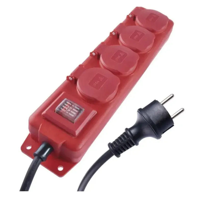 EMOS Extension Cord 3 m / 4 sockets / switch / black–red P14231