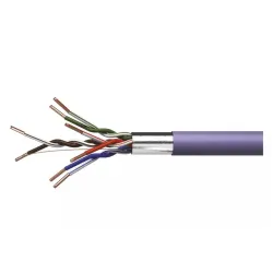 Kabelis FTP CAT5e 4x2x0,48mm, viendzīslas, varš, ar LSZH izolāciju, violets EMOS