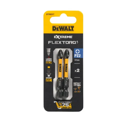 DeWalt FLEXTORQ skrūvgriežu uzgaļi PZ2, 57 mm, DeWALT, 2 gab. 26-5-DT70531T