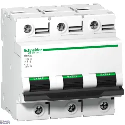 Schneider Electric A9N18367 — automātslēdzis Acti9 C120N, 3P, 100 A, C Curve, 10000 A, 375 V DC